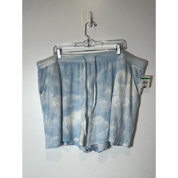 NWTBP  Blue Cloud Print Jersey Pijama Drawstring Shorts 3X Women - Picture 2 of 8